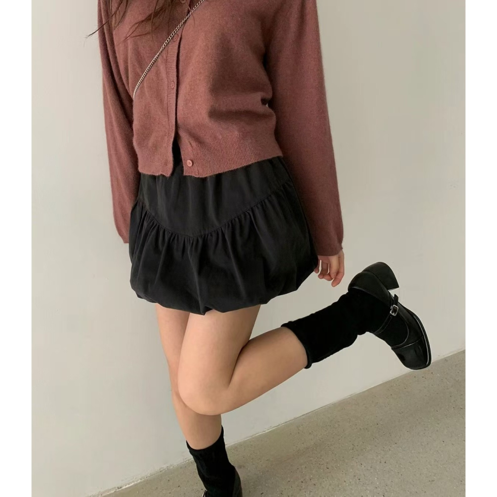 VENUSY｜ 甜美☻ 韓國女裝｜純棉迷你氣球裙 澎澎裙-細節圖3