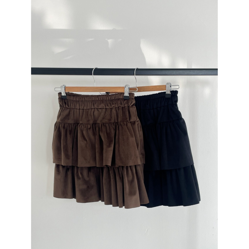 VENUSY｜ 甜美秋冬款☻ 韓國女裝｜天鵝絨質蛋糕裙 褲裙-細節圖9