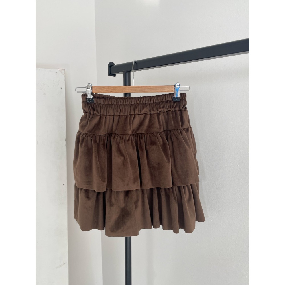 VENUSY｜ 甜美秋冬款☻ 韓國女裝｜天鵝絨質蛋糕裙 褲裙-規格圖9