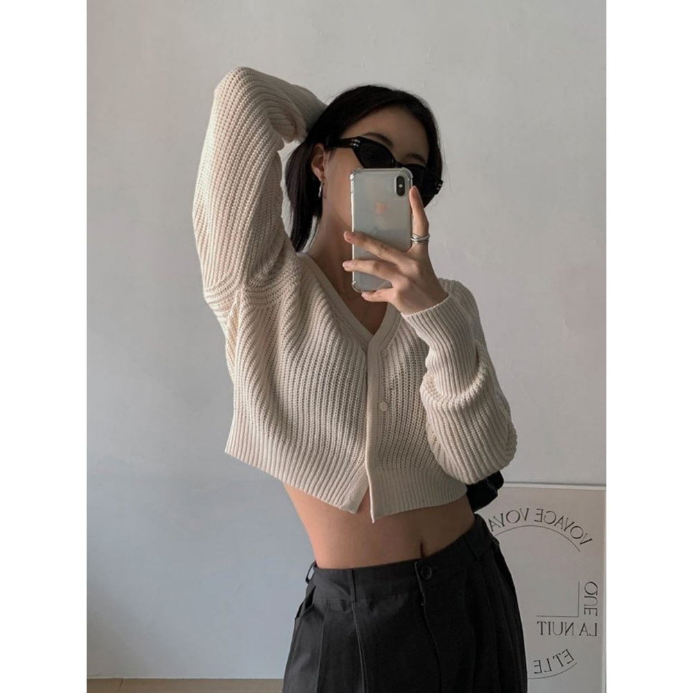 VENUSY｜ 韓國女裝｜短版針織小外套-細節圖2