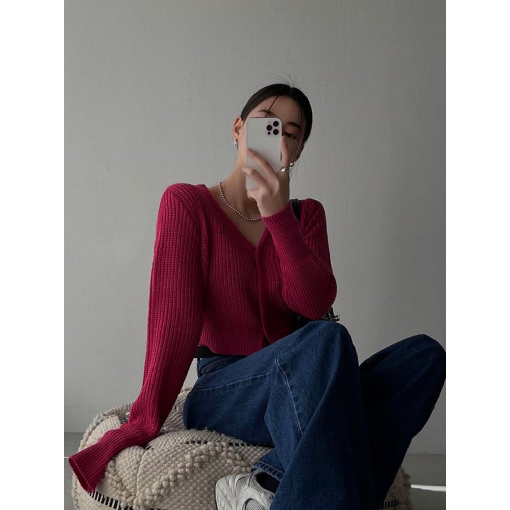 VENUSY｜ 韓國女裝｜短版針織小外套-細節圖3