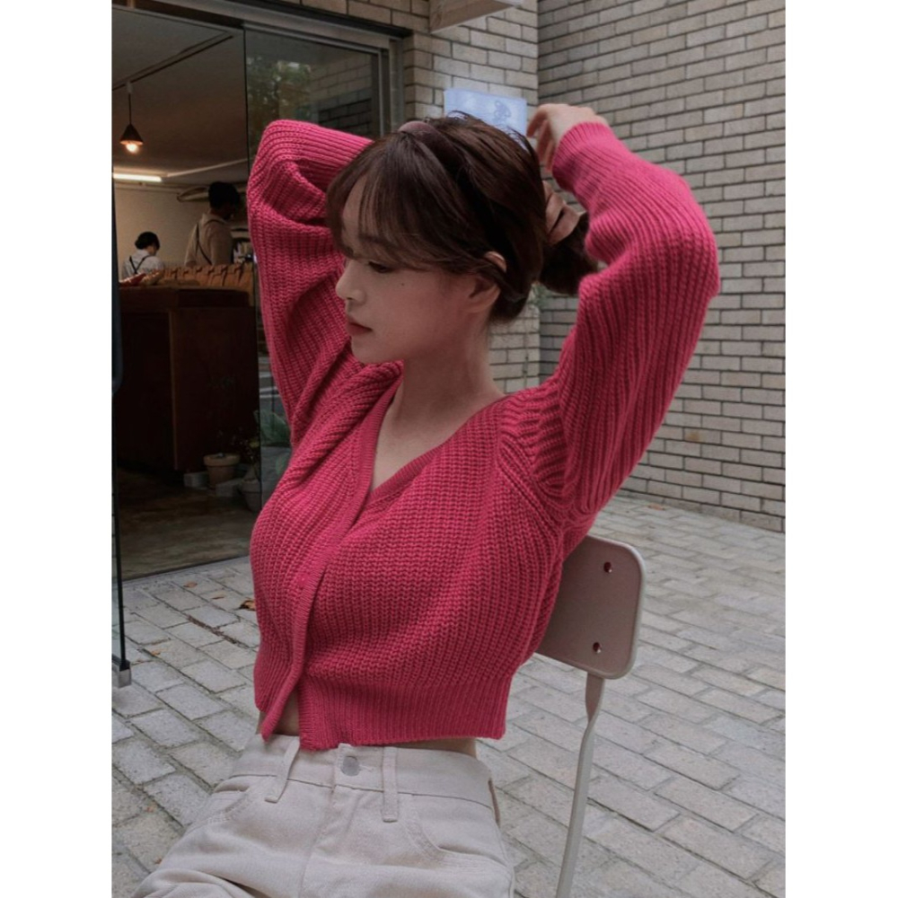 VENUSY｜ 韓國女裝｜短版針織小外套-細節圖7
