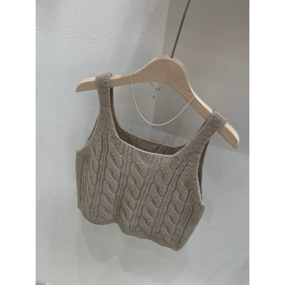 VENUSY｜ 韓國女裝｜秋冬針織修身羊毛小背心-細節圖3