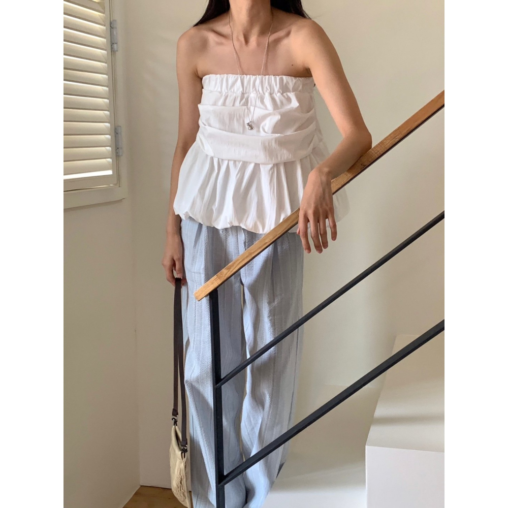 [換季優惠 售完斷貨] VENUSY｜ 甜美俏皮✔ 韓國女裝｜平口澎澎背心-細節圖3