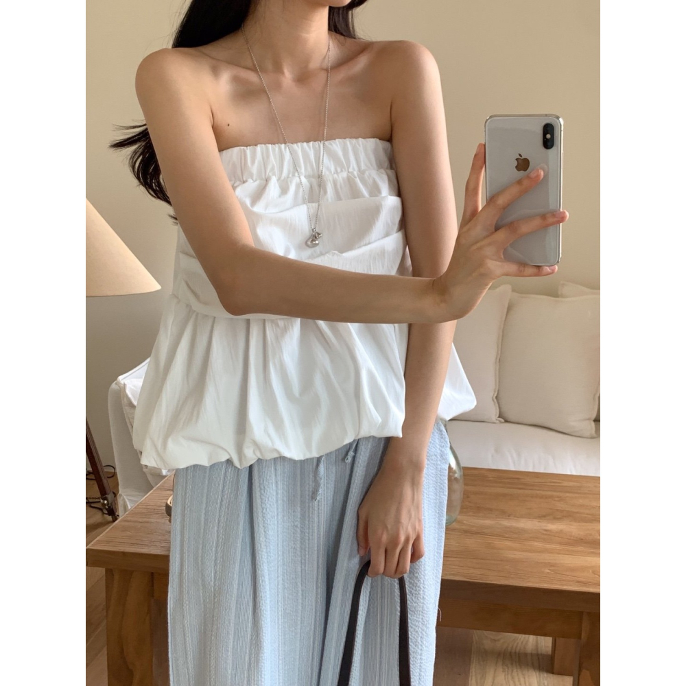 [換季優惠 售完斷貨] VENUSY｜ 甜美俏皮✔ 韓國女裝｜平口澎澎背心-細節圖5