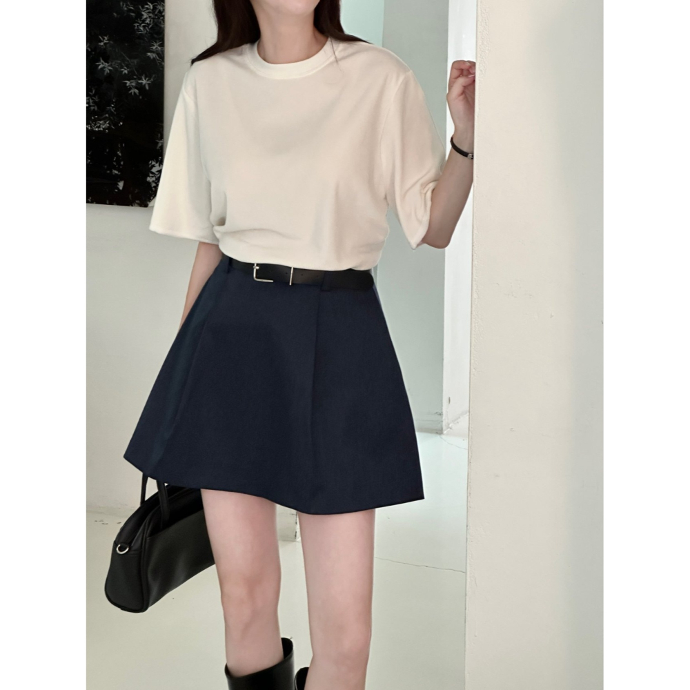VENUSY｜ 顯質感秋冬款✔ 韓國女裝｜針摺南瓜短裙-細節圖4