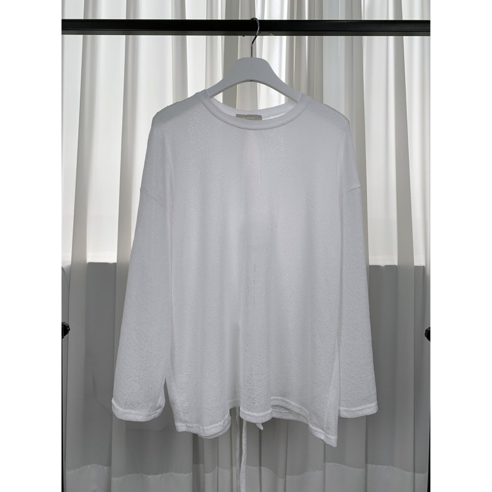 VENUSY｜ 韓國女裝｜後開叉針織T恤 韓國T恤 休閒輕薄無骨長袖-規格圖10