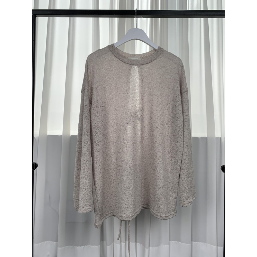 VENUSY｜ 韓國女裝｜後開叉針織T恤 韓國T恤 休閒輕薄無骨長袖-規格圖10