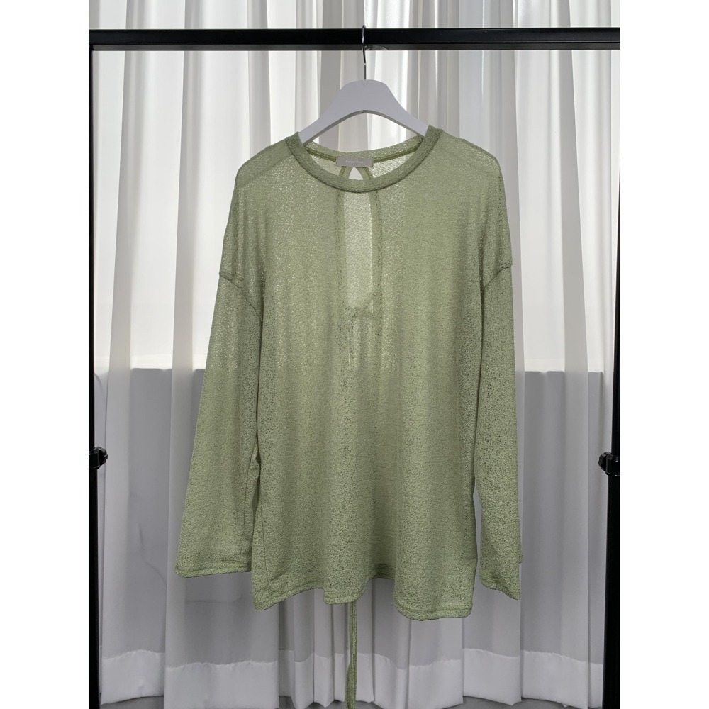 VENUSY｜ 韓國女裝｜後開叉針織T恤 韓國T恤 休閒輕薄無骨長袖-規格圖10