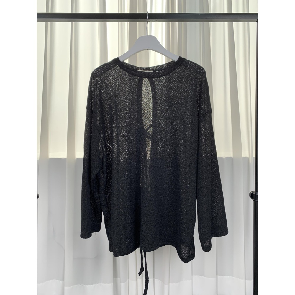 VENUSY｜ 韓國女裝｜後開叉針織T恤 韓國T恤 休閒輕薄無骨長袖-規格圖10