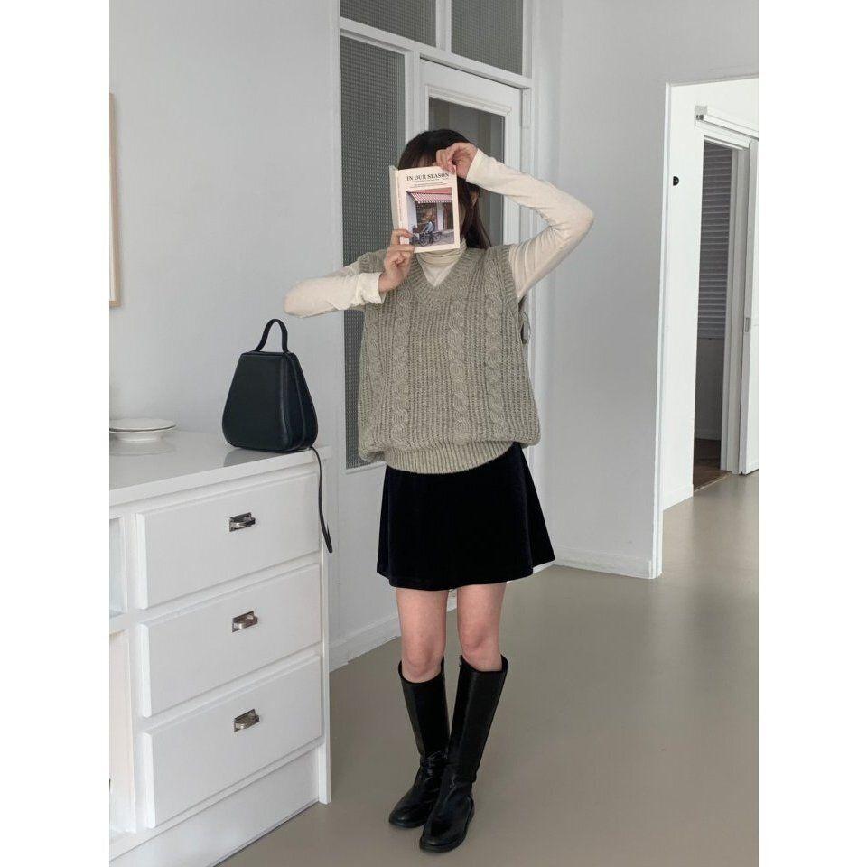 VENUSY．正韓 - 韓國女裝｜八字扭紋背心-細節圖4