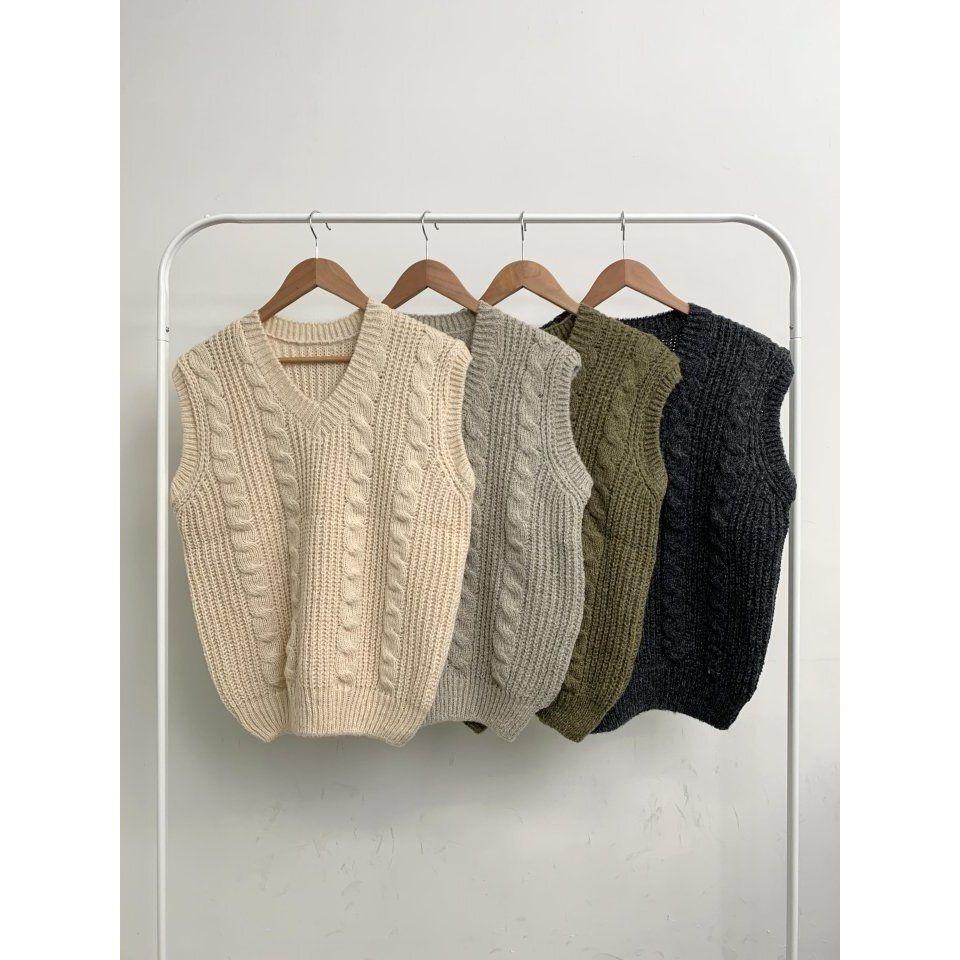 VENUSY．正韓 - 韓國女裝｜八字扭紋背心-細節圖8