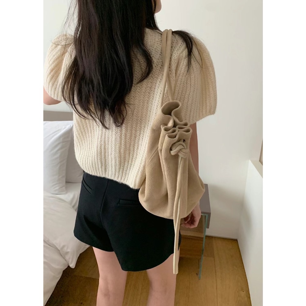 VENUSY｜ 小眾極可愛✔ 韓國女裝｜羊毛針織澎澎袖小外套-細節圖4