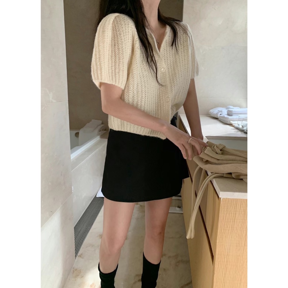 VENUSY｜ 小眾極可愛✔ 韓國女裝｜羊毛針織澎澎袖小外套-細節圖5