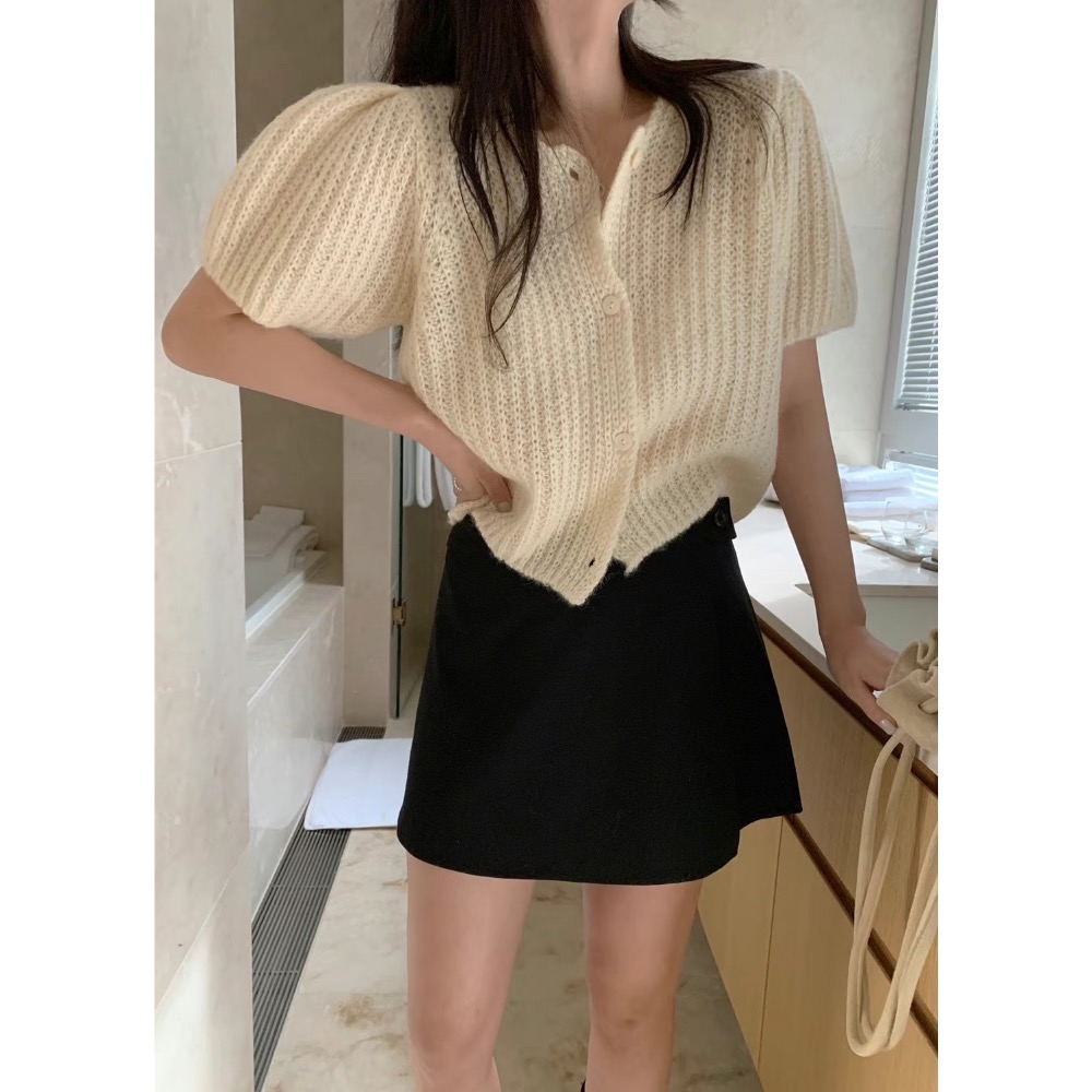 VENUSY｜ 小眾極可愛✔ 韓國女裝｜羊毛針織澎澎袖小外套-細節圖6