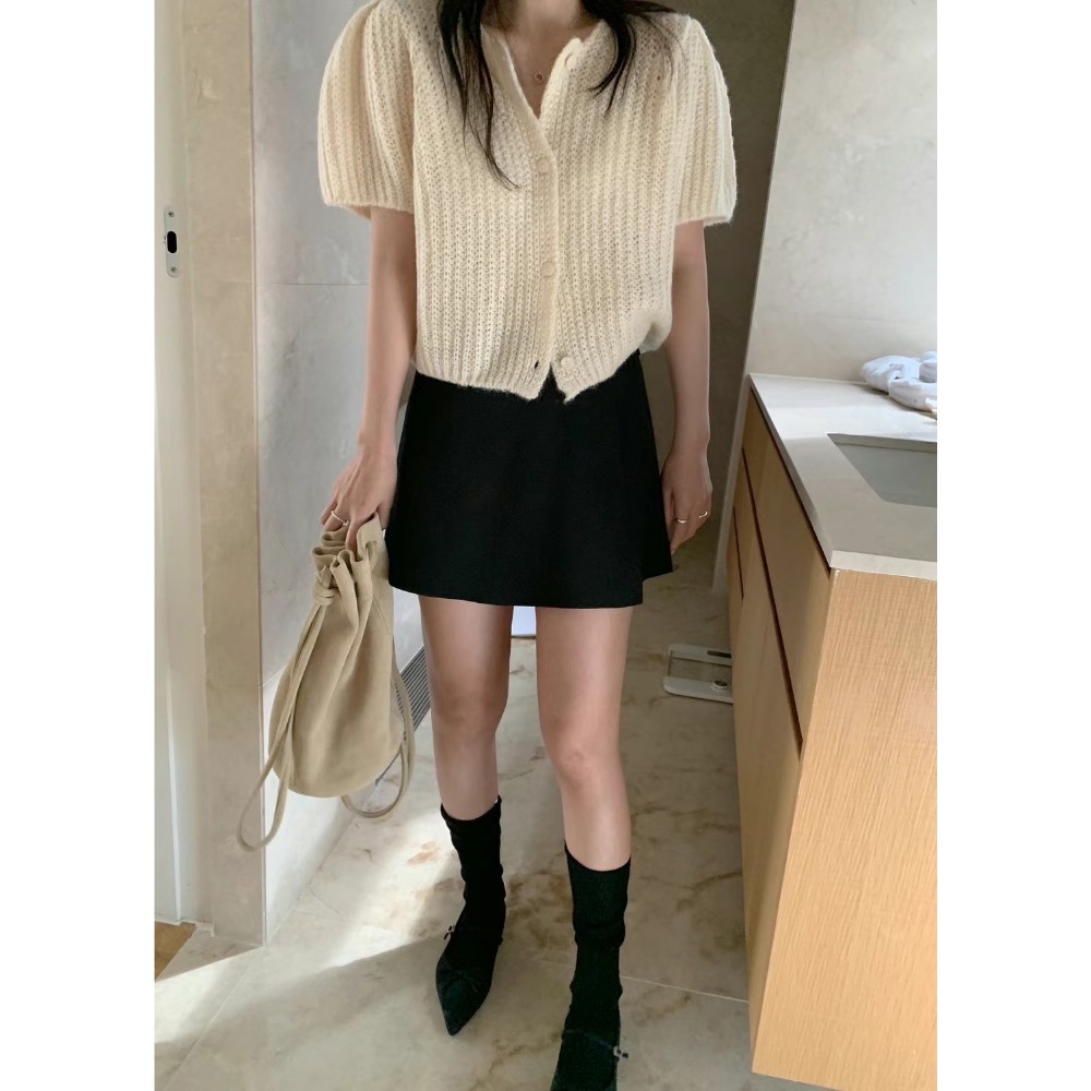 VENUSY｜ 小眾極可愛✔ 韓國女裝｜羊毛針織澎澎袖小外套-細節圖8