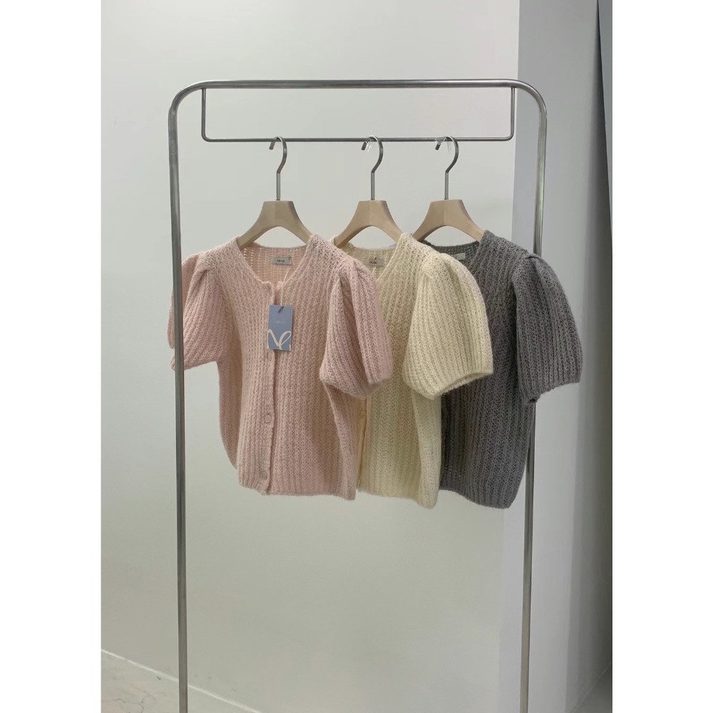 VENUSY｜ 小眾極可愛✔ 韓國女裝｜羊毛針織澎澎袖小外套-細節圖11