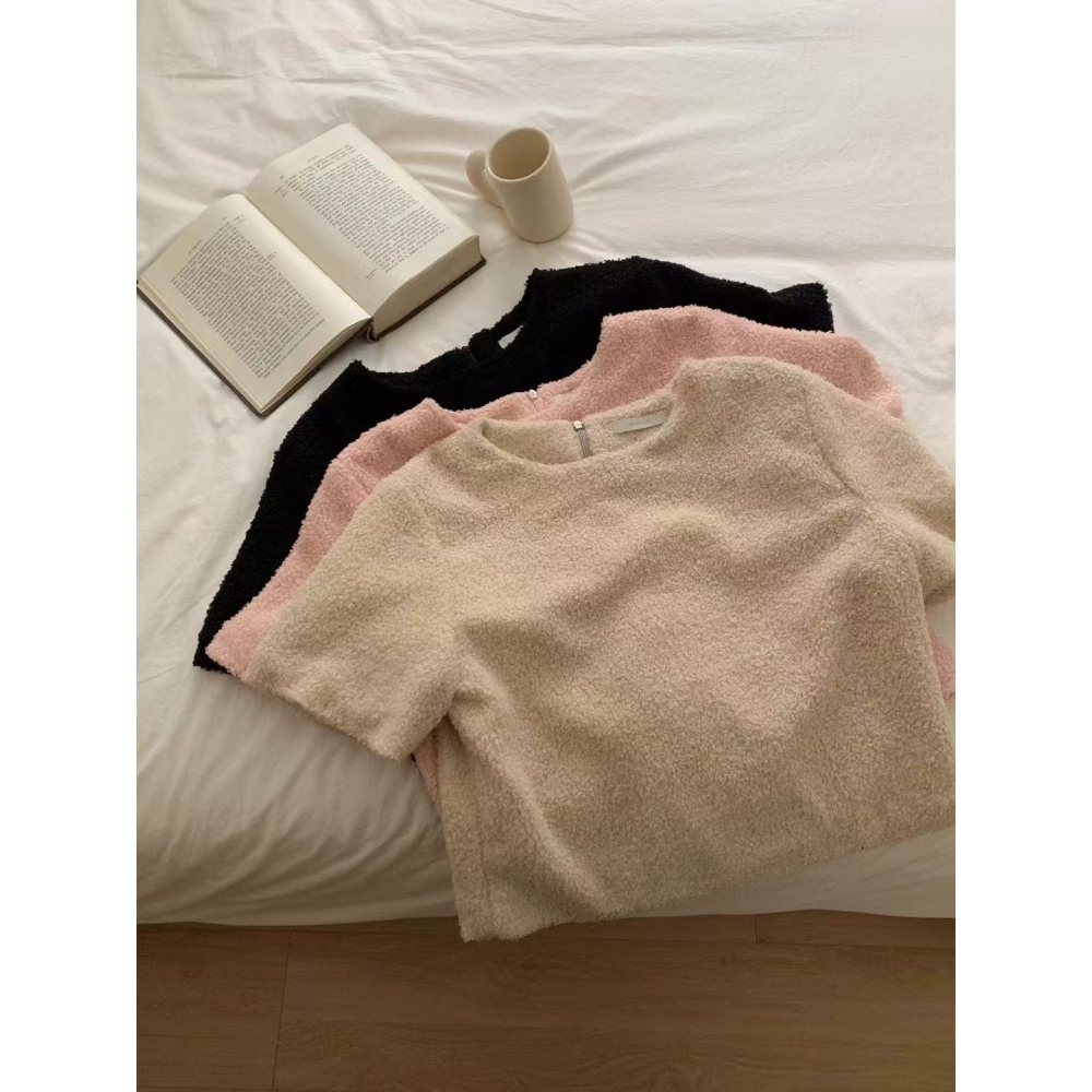 [限時限量感謝回饋] VENUSY｜正韓🇰🇷 - 韓國女裝｜小毛球短袖上衣-細節圖7