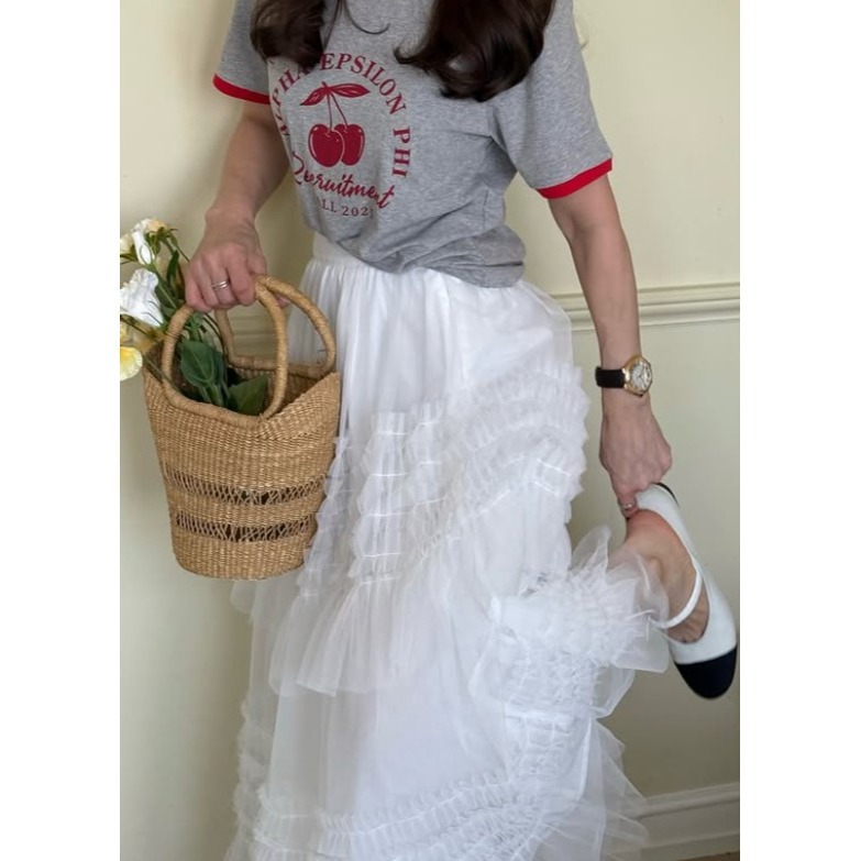 [現貨+預購] VENUSY｜正韓🇰🇷 - 純棉透氣舒適☀ 韓國女裝｜純棉櫻桃撞色T恤 韓國T恤-細節圖6