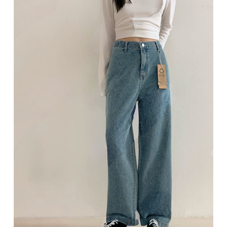 VENUSY｜正韓🇰🇷 - 版型嚴選✔ 韓國女裝｜純棉側口袋高腰直筒牛仔褲 韓國牛仔褲-細節圖11
