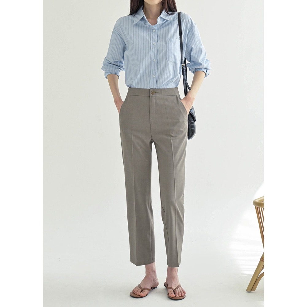 [現貨 24H] VENUSY｜正韓🇰🇷 - 韓國女裝｜涼感直筒九分西褲 小個子-細節圖2