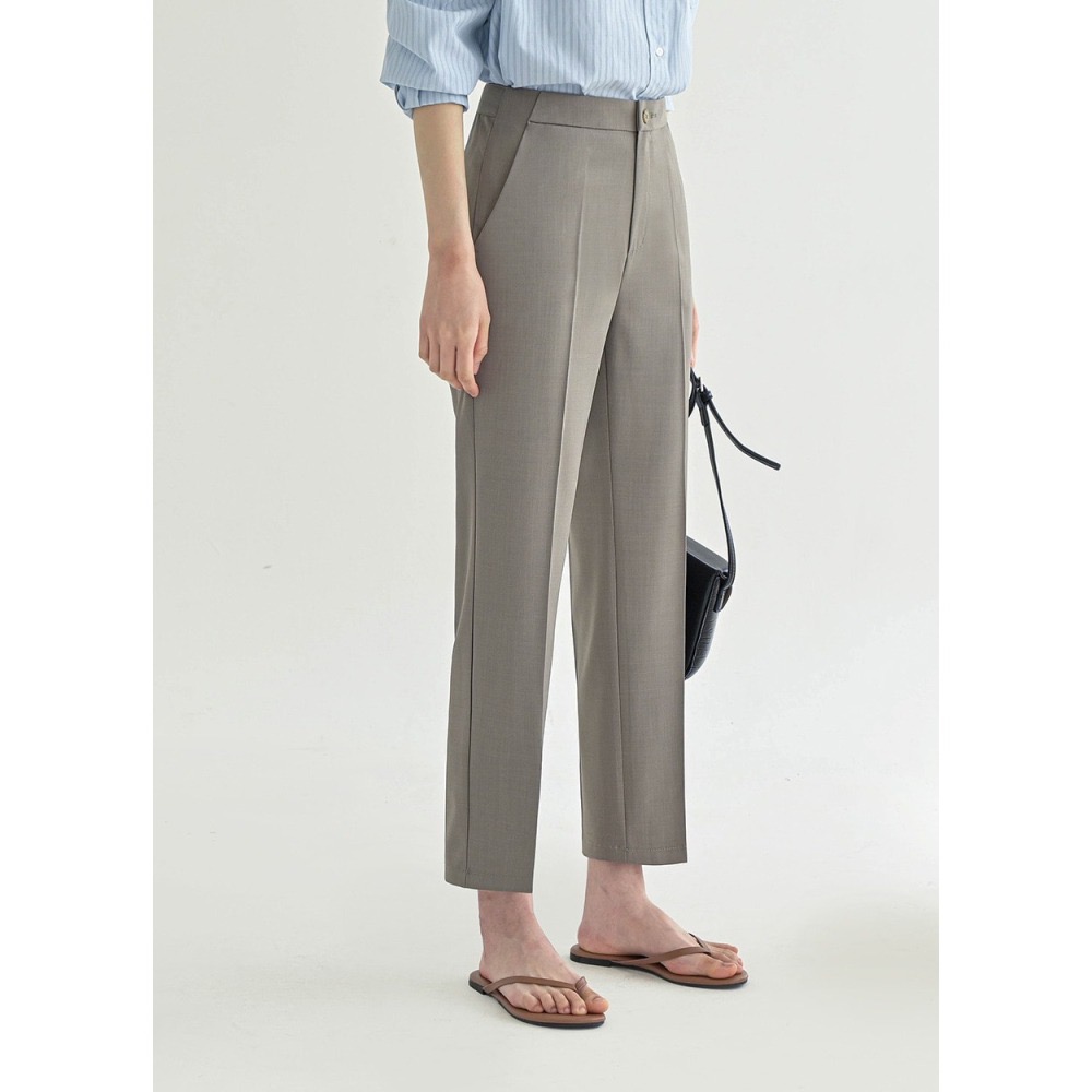 [現貨 24H] VENUSY｜正韓🇰🇷 - 韓國女裝｜涼感直筒九分西褲 小個子-細節圖3