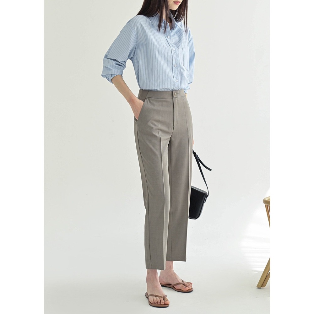 [現貨 24H] VENUSY｜正韓🇰🇷 - 韓國女裝｜涼感直筒九分西褲 小個子-細節圖5