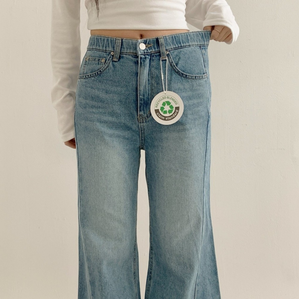 VENUSY｜正韓🇰🇷 - 純棉透氣舒適☀ 韓國女裝｜純棉隧道式水洗牛仔褲 韓國牛仔褲-細節圖10