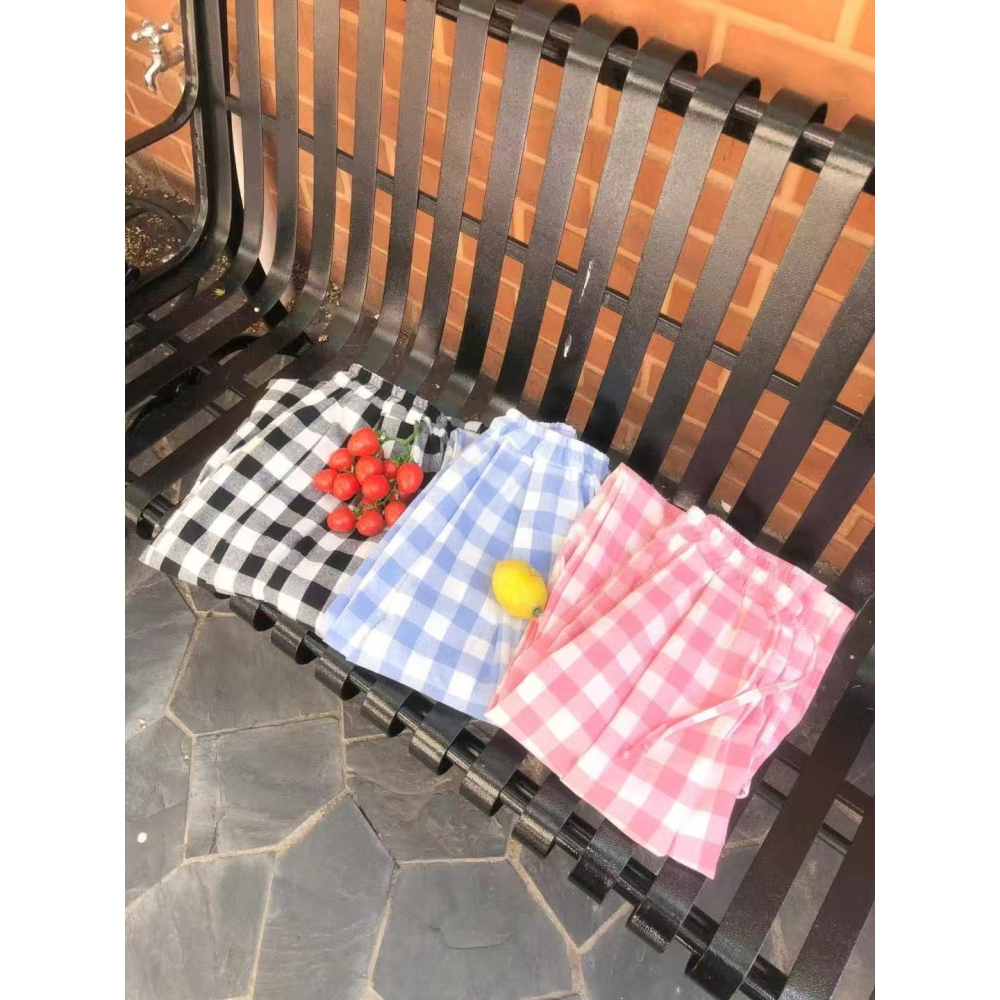 [現貨+預購] VENUSY｜正韓🇰🇷 - 純棉透氣舒適☀ 韓國女裝｜純棉格紋口袋長褲-細節圖10