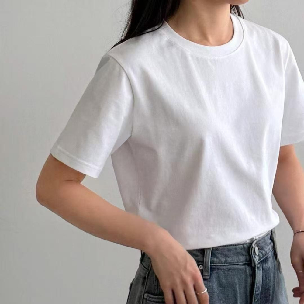 [現貨+預購] VENUSY｜正韓🇰🇷 - 𝟗𝟓%棉☀ 親膚不易皺✔ 韓國直送台灣｜基本款純色T恤 韓國T恤-細節圖4