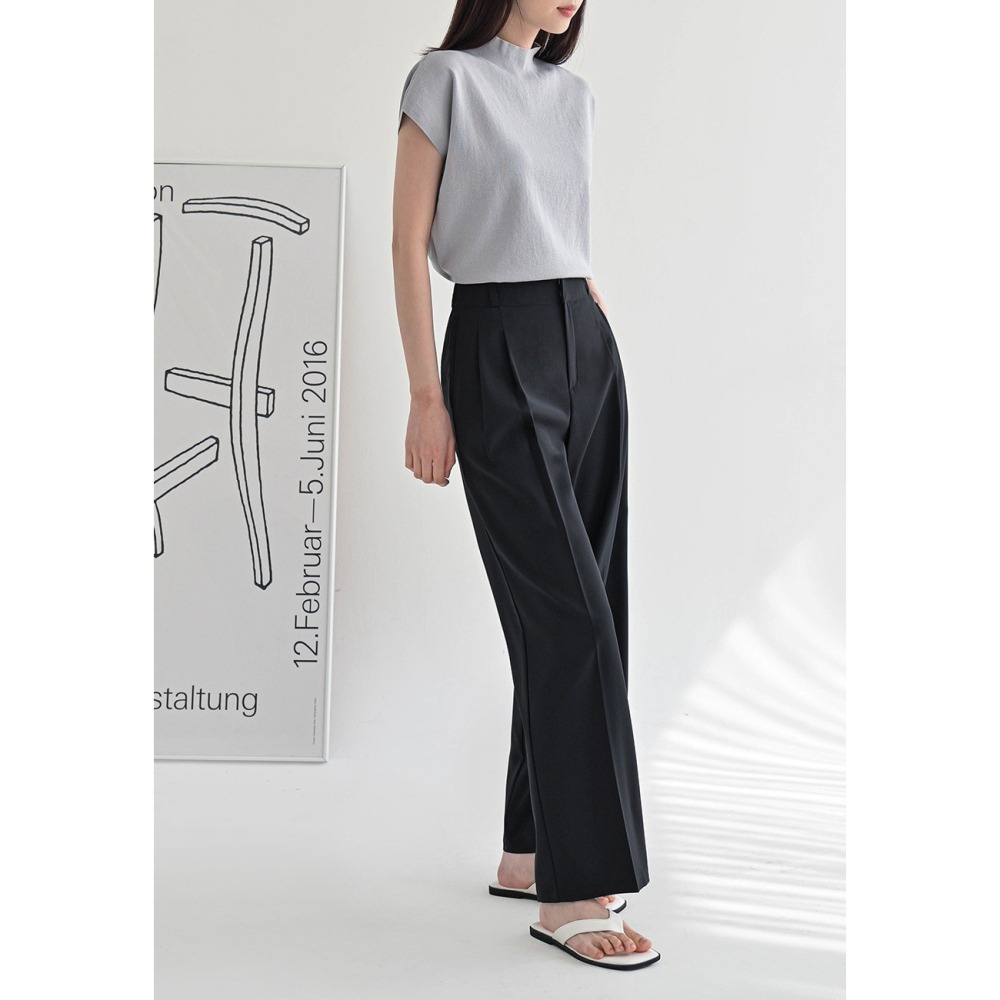 [現貨 24H] VENUSY｜正韓🇰🇷 - 韓國女裝｜雙扣寬鬆涼感西褲-細節圖4