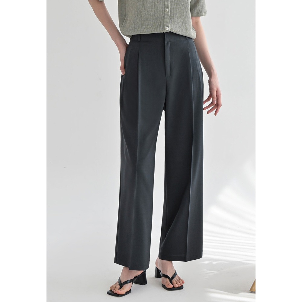 [現貨 24H] VENUSY｜正韓🇰🇷 - 韓國女裝｜雙扣寬鬆涼感西褲-細節圖7