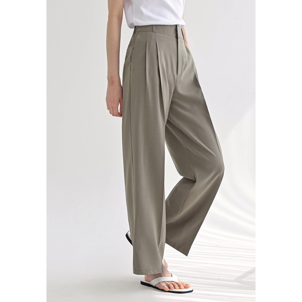 [現貨 24H] VENUSY｜正韓🇰🇷 - 韓國女裝｜雙扣寬鬆涼感西褲-細節圖9