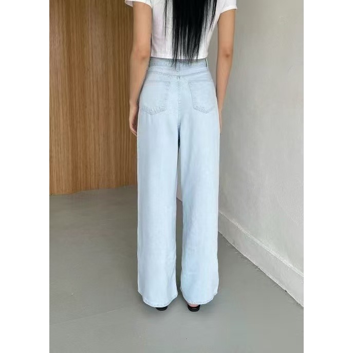 VENUSY｜正韓🇰🇷 - 韓國女裝｜天絲寬版牛仔褲 韓國牛仔褲-細節圖6