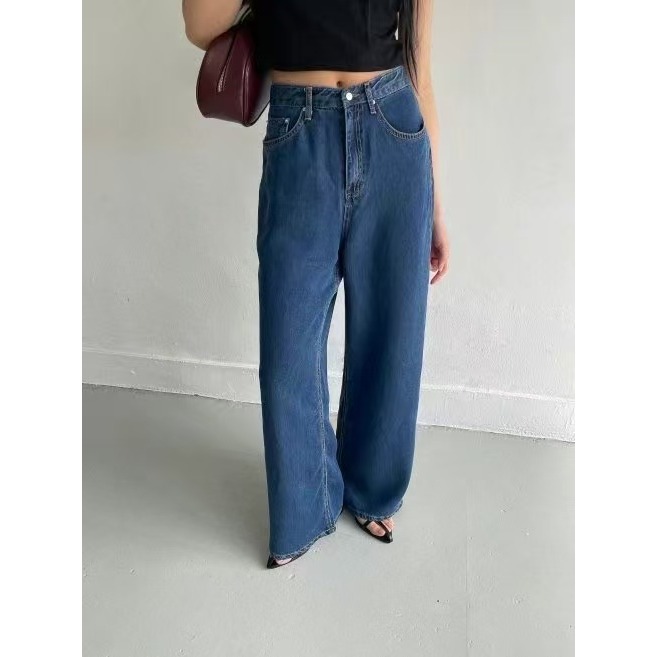 VENUSY｜正韓🇰🇷 - 韓國女裝｜天絲寬版牛仔褲 韓國牛仔褲-細節圖8