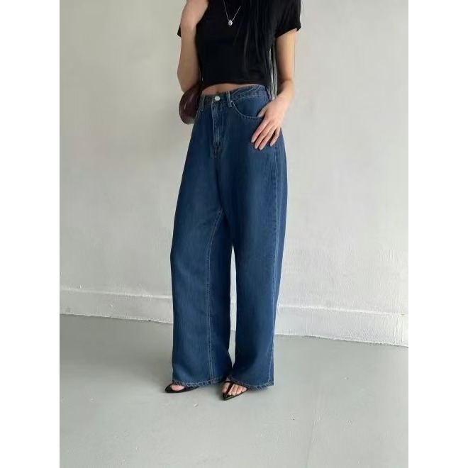VENUSY｜正韓🇰🇷 - 韓國女裝｜天絲寬版牛仔褲 韓國牛仔褲-細節圖9
