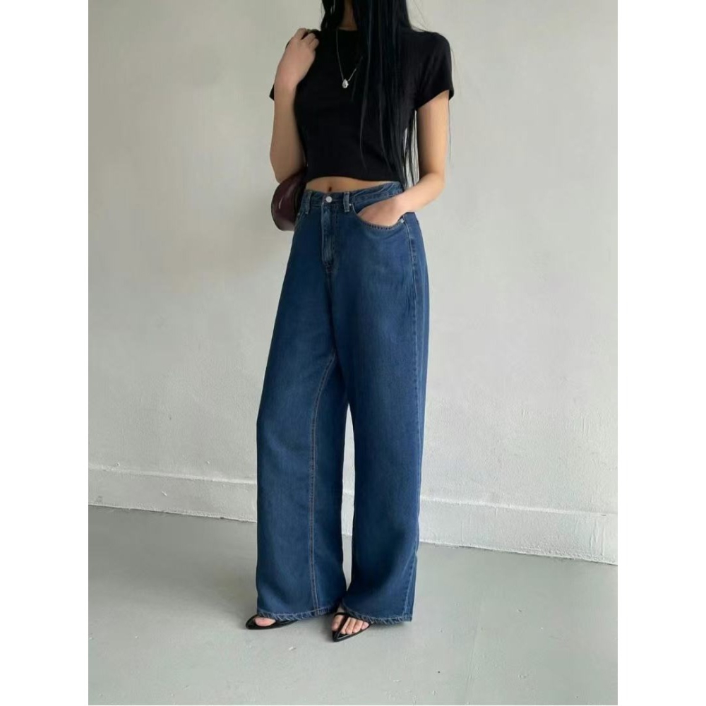VENUSY｜正韓🇰🇷 - 韓國女裝｜天絲寬版牛仔褲 韓國牛仔褲-細節圖11