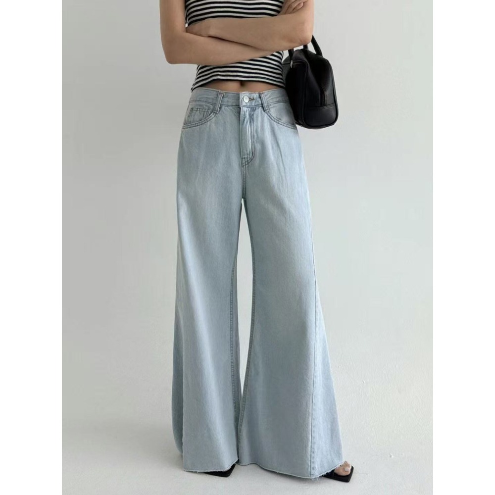 VENUSY｜正韓🇰🇷 - 純棉透氣舒適☀ 韓國女裝｜純棉寬鬆薄款喇叭牛仔褲 韓國牛仔褲-細節圖10
