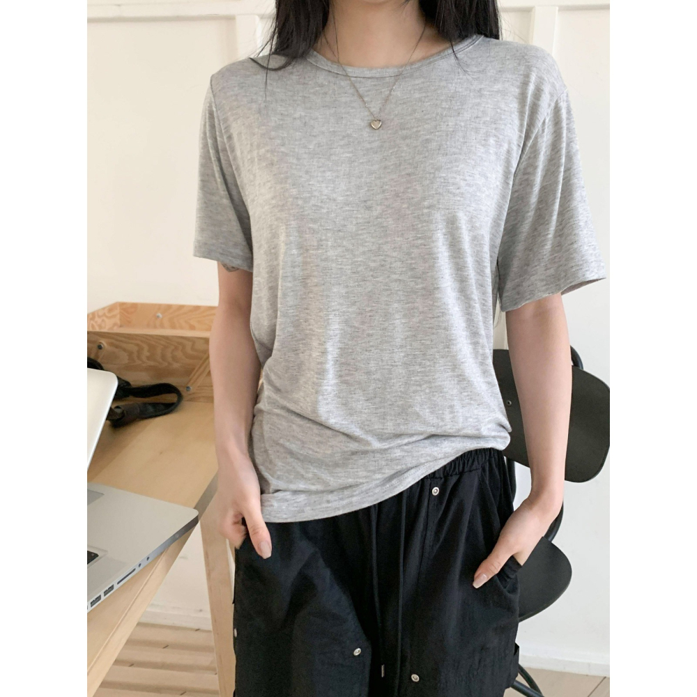 VENUSY｜正韓🇰🇷 - 韓國女裝｜基本款寬鬆純色T恤 韓國T恤-細節圖5