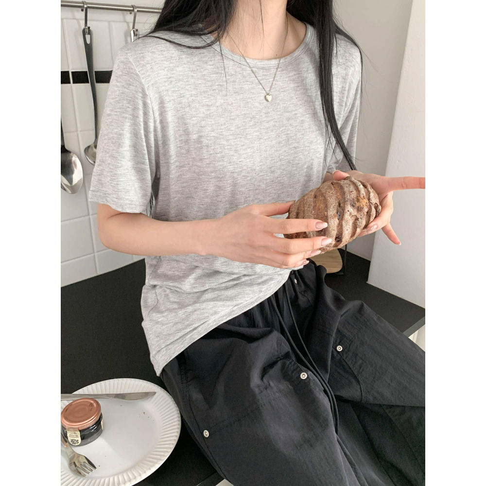 VENUSY｜正韓🇰🇷 - 韓國女裝｜基本款寬鬆純色T恤 韓國T恤-細節圖8