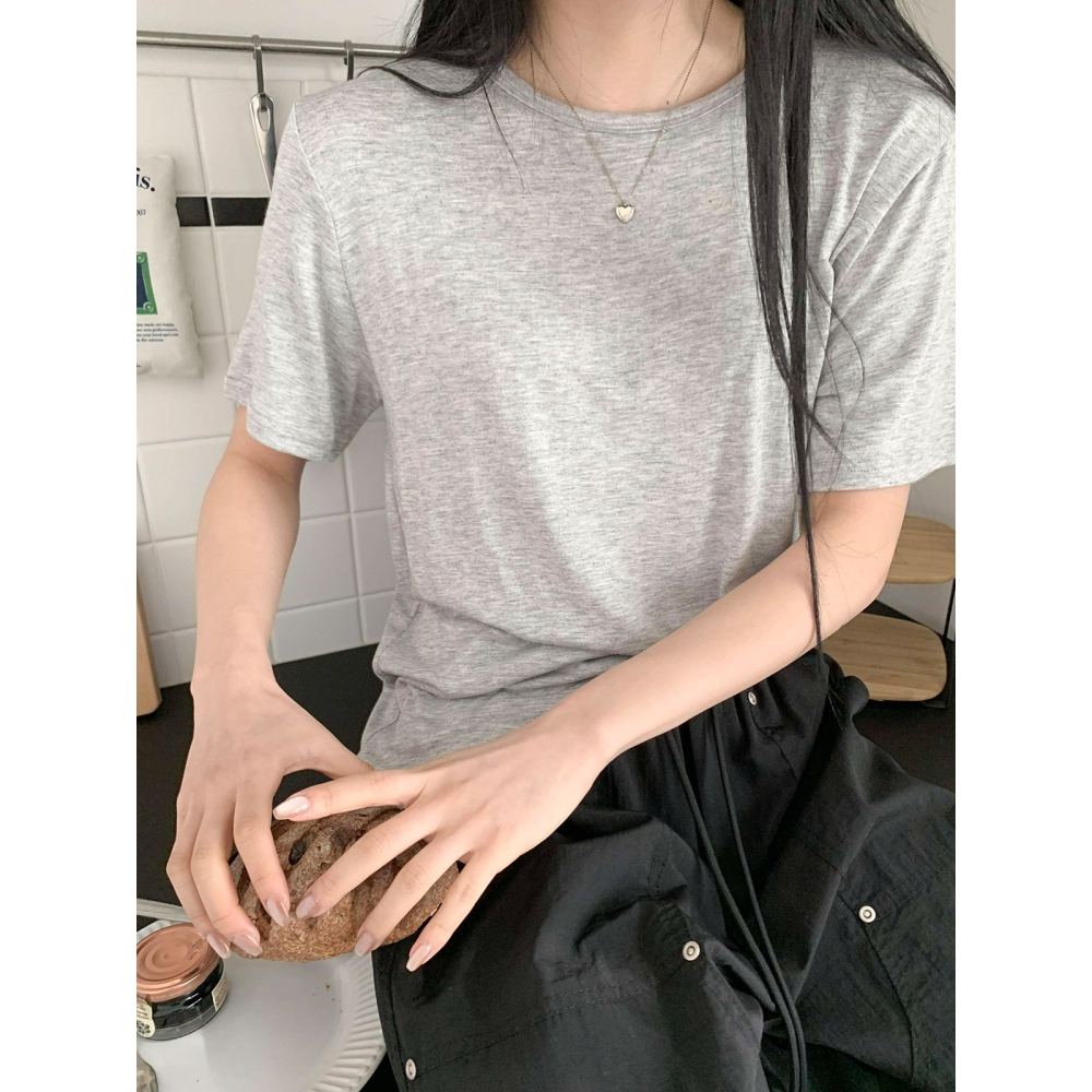 VENUSY｜正韓🇰🇷 - 韓國女裝｜基本款寬鬆純色T恤 韓國T恤-細節圖10
