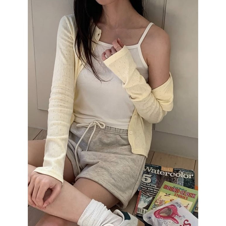 VENUSY｜正韓🇰🇷 - 韓國女裝｜羅紋基本款細肩帶背心-細節圖4