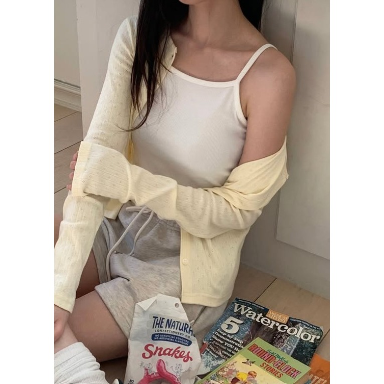 VENUSY｜正韓🇰🇷 - 韓國女裝｜羅紋基本款細肩帶背心-細節圖5