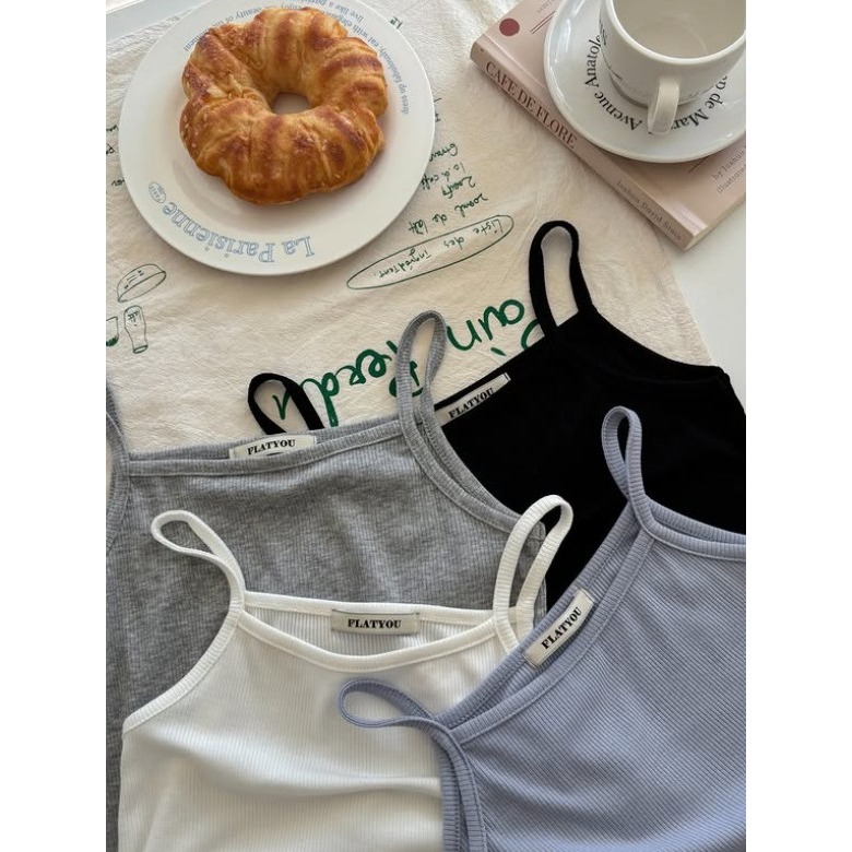 VENUSY｜正韓🇰🇷 - 韓國女裝｜羅紋基本款細肩帶背心-細節圖6