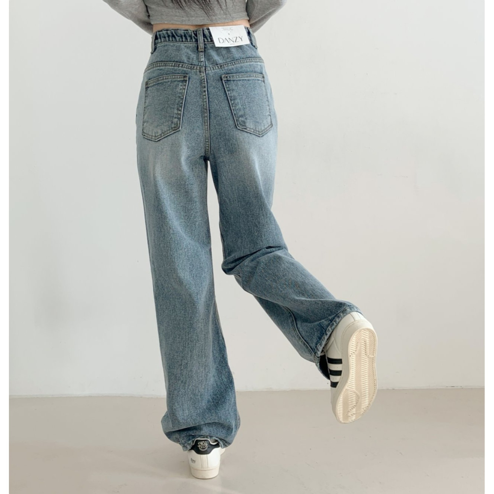 VENUSY｜正韓🇰🇷 - 𝟷𝟶𝟶%棉☀ 韓國女裝｜純棉復古直筒牛仔褲 韓國牛仔褲-細節圖8