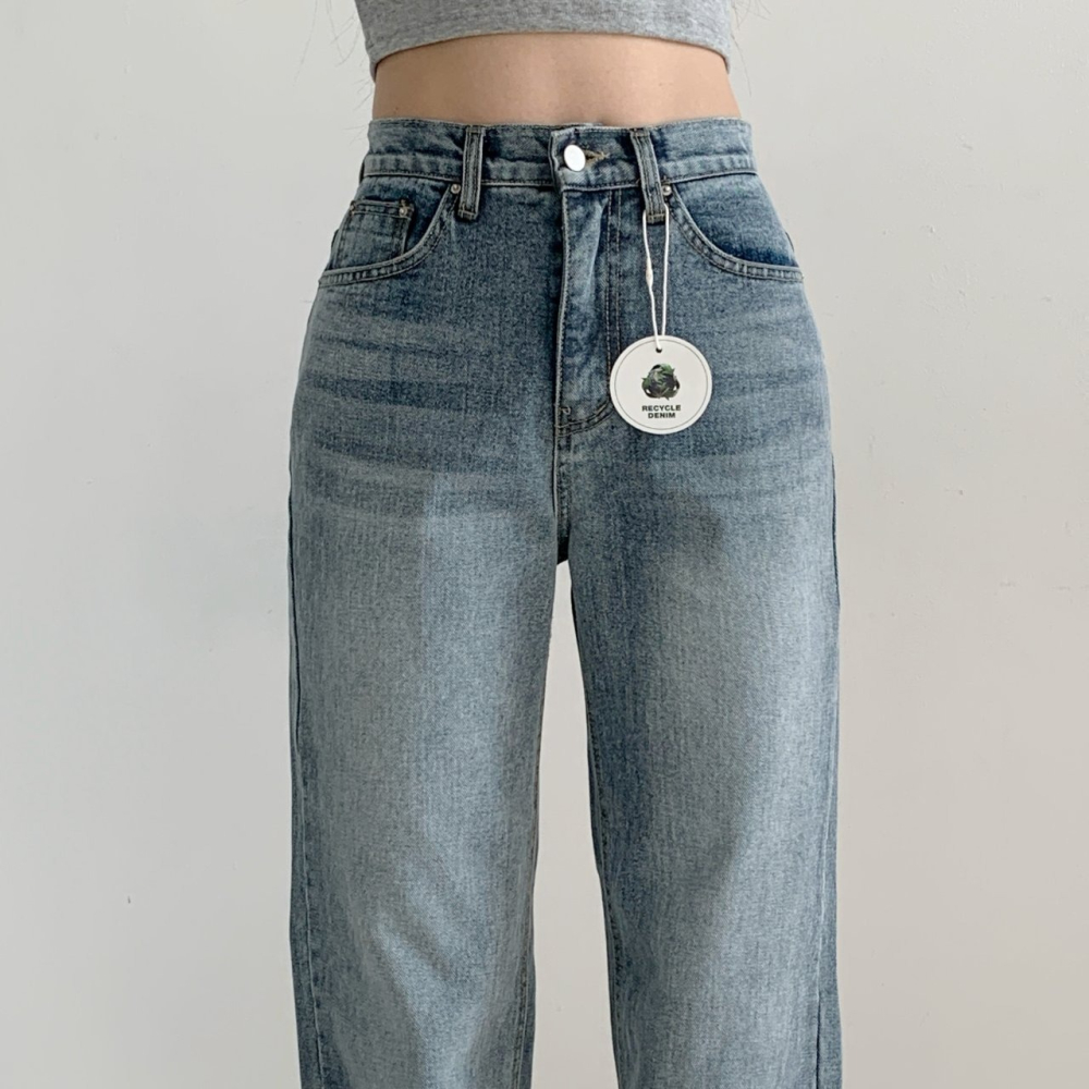 VENUSY｜正韓🇰🇷 - 𝟷𝟶𝟶%棉☀ 韓國女裝｜純棉復古直筒牛仔褲 韓國牛仔褲-細節圖9