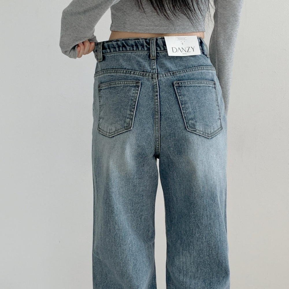 VENUSY｜正韓🇰🇷 - 𝟷𝟶𝟶%棉☀ 韓國女裝｜純棉復古直筒牛仔褲 韓國牛仔褲-細節圖10