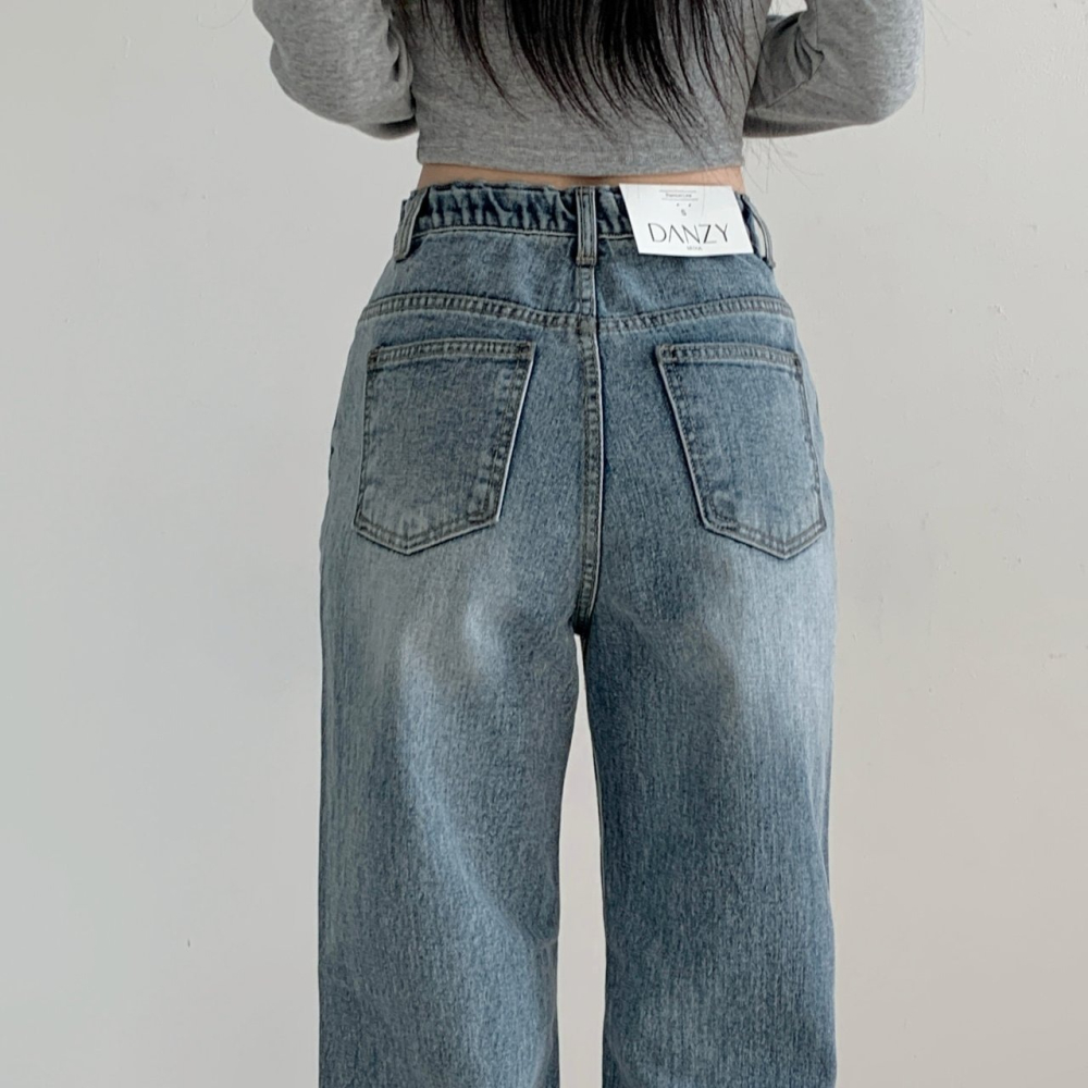 VENUSY｜正韓🇰🇷 - 𝟷𝟶𝟶%棉☀ 韓國女裝｜純棉復古直筒牛仔褲 韓國牛仔褲-細節圖11