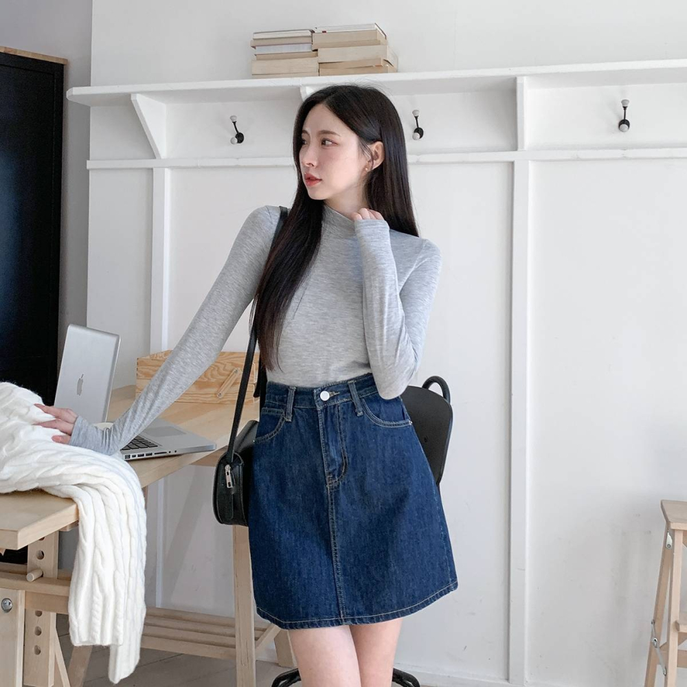 [現貨+預購] VENUSY｜正韓🇰🇷 - 親膚保暖✔ 韓國女裝｜冬季長袖中領上衣-細節圖3