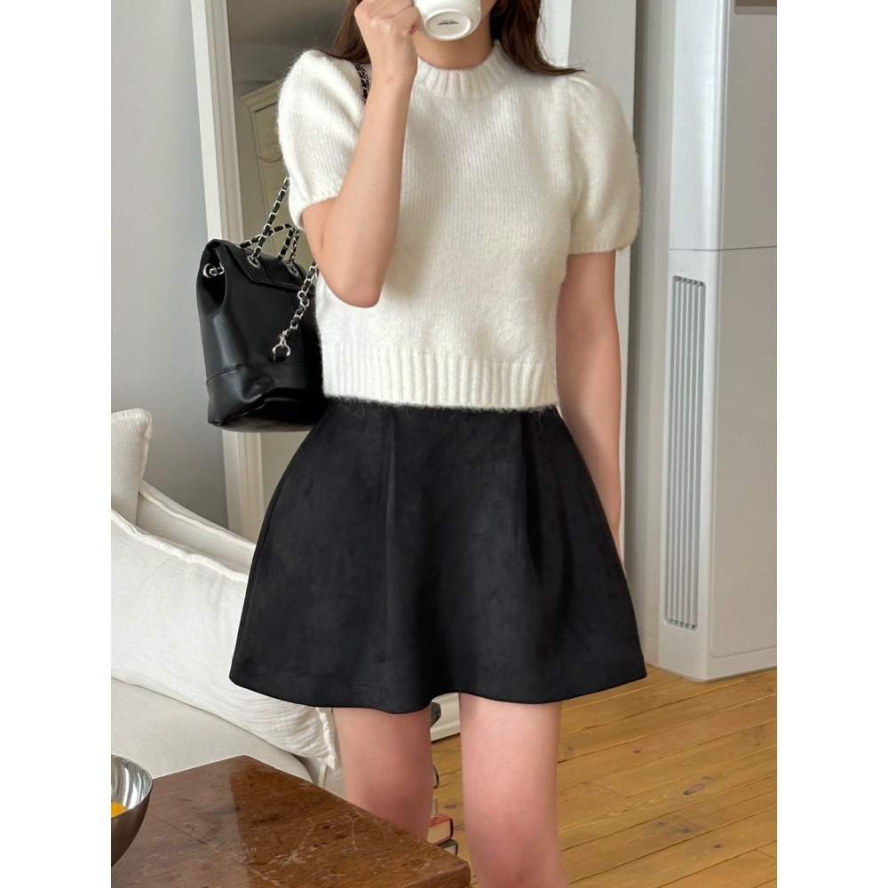 VENUSY｜正韓🇰🇷 - 韓國女裝｜麓皮針摺南瓜裙 短裙-細節圖3